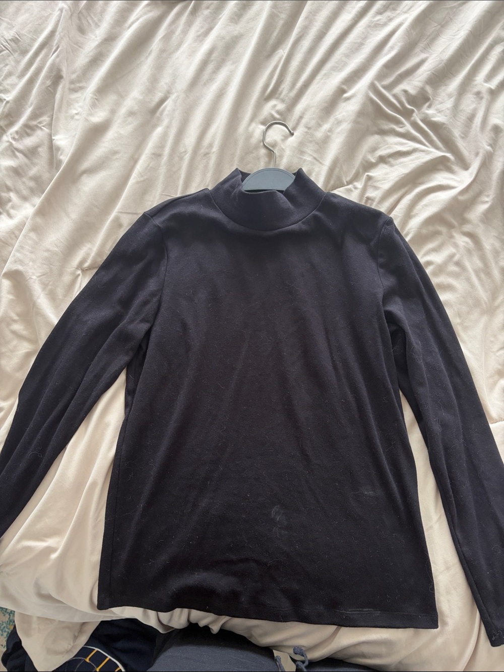 St. John's Bay Black Mock Neck Long Sleeve Top